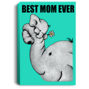Elephant Canvas - Best Mom Ever Elephant Canvas Wall Art Decor