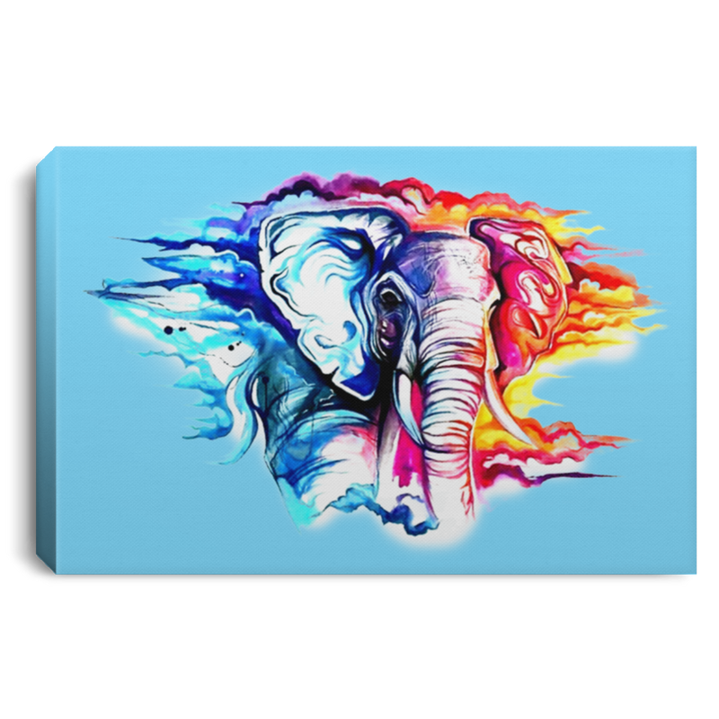 Elephant Canvas - Colorful Elephant In Wild Hot And Cold Elephant Canvas Wall Art Decor Elephants - CANLA75 - CustomCat