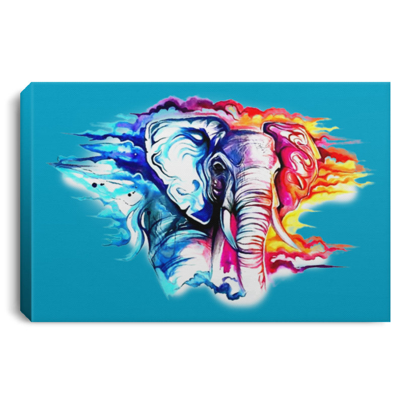 Elephant Canvas - Colorful Elephant In Wild Hot And Cold Elephant Canvas Wall Art Decor Elephants - CANLA75 - CustomCat
