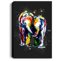 Elephant Canvas - Colorful Elephant Walking Baby Elephant Canvas Wall Art Decor
