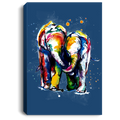 Elephant Canvas - Colorful Elephant Walking Baby Elephant Canvas Wall Art Decor