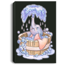 Elephant Canvas - Cute Baby Elephant Bathing Enjoy Elephant In Bathtub Canvas Wall Art Decor