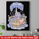 Elephant Canvas - Cute Baby Elephant Bathing Enjoy Elephant In Bathtub Canvas Wall Art Decor