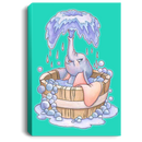 Elephant Canvas - Cute Baby Elephant Bathing Enjoy Elephant In Bathtub Canvas Wall Art Decor