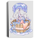 Elephant Canvas - Cute Baby Elephant Bathing Enjoy Elephant In Bathtub Canvas Wall Art Decor