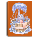 Elephant Canvas - Cute Baby Elephant Bathing Enjoy Elephant In Bathtub Canvas Wall Art Decor