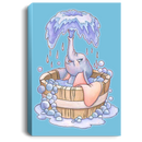 Elephant Canvas - Cute Baby Elephant Bathing Enjoy Elephant In Bathtub Canvas Wall Art Decor