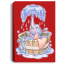 Elephant Canvas - Cute Baby Elephant Bathing Enjoy Elephant In Bathtub Canvas Wall Art Decor