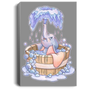 Elephant Canvas - Cute Baby Elephant Bathing Enjoy Elephant In Bathtub Canvas Wall Art Decor