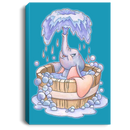 Elephant Canvas - Cute Baby Elephant Bathing Enjoy Elephant In Bathtub Canvas Wall Art Decor
