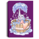 Elephant Canvas - Cute Baby Elephant Bathing Enjoy Elephant In Bathtub Canvas Wall Art Decor