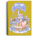 Elephant Canvas - Cute Baby Elephant Bathing Enjoy Elephant In Bathtub Canvas Wall Art Decor