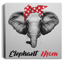 Elephant Canvas - Elephant Mom Hippie Ribbon Canvas Wall Art Decor Elephants - CANSQ75 - CustomCat