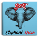 Elephant Canvas - Elephant Mom Hippie Ribbon Canvas Wall Art Decor Elephants - CANSQ75 - CustomCat