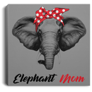 Elephant Canvas - Elephant Mom Hippie Ribbon Canvas Wall Art Decor Elephants - CANSQ75 - CustomCat
