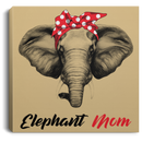 Elephant Canvas - Elephant Mom Hippie Ribbon Canvas Wall Art Decor Elephants - CANSQ75 - CustomCat