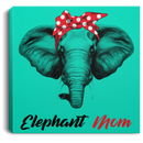 Elephant Canvas - Elephant Mom Hippie Ribbon Canvas Wall Art Decor Elephants - CANSQ75 - CustomCat