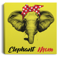 Elephant Canvas - Elephant Mom Hippie Ribbon Canvas Wall Art Decor Elephants - CANSQ75 - CustomCat