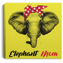 Elephant Canvas - Elephant Mom Hippie Ribbon Canvas Wall Art Decor Elephants - CANSQ75 - CustomCat