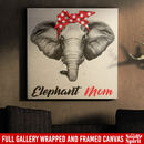 Elephant Canvas - Elephant Mom Hippie Ribbon Canvas Wall Art Decor Elephants - CANSQ75 - CustomCat