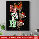 Elephant Canvas - Ho Ho Ho Elephant Christmas Canvas Wall Art Decor Elephants - CANPO75 - CustomCat