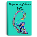 Elephant Canvas - Whisper Words Of Wisdom Let It Be Elephant Colorful Canvas Wall Art Decor