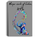 Elephant Canvas - Whisper Words Of Wisdom Let It Be Elephant Colorful Canvas Wall Art Decor