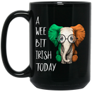 Elephant Coffee Mug A Wee Bit Irish Today Elephant Saint Patrick's Day 11oz - 15oz Black Mug CustomCat