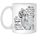 Elephant Coffee Mug Baby Mine Song Elephant Mom Dad Daughter Son 11oz - 15oz White Mug CustomCat