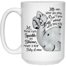 Elephant Coffee Mug Baby Mine Song Elephant Mom Dad Daughter Son 11oz - 15oz White Mug CustomCat