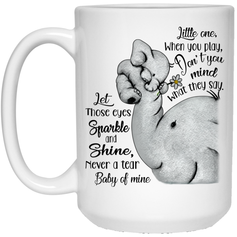 Elephant Coffee Mug Baby Mine Song Elephant Mom Dad Daughter Son 11oz - 15oz White Mug CustomCat