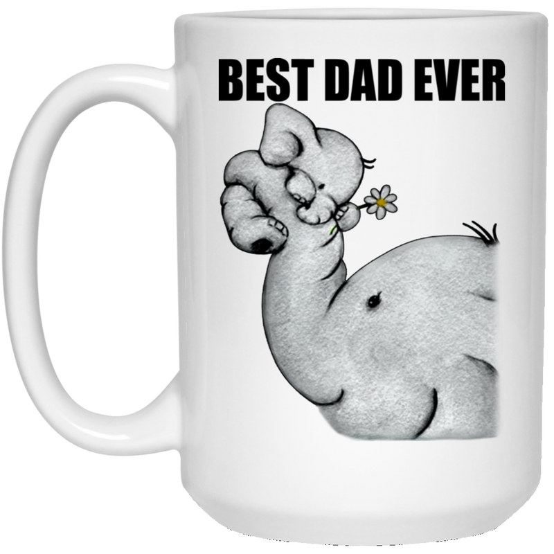 Elephant Coffee Mug Best Dad Ever Elephant 11oz - 15oz White Mug CustomCat