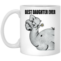 Elephant Coffee Mug Best Daughter Ever Elephant 11oz - 15oz White Mug CustomCat