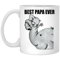 Elephant Coffee Mug Best Papa Ever Elephant 11oz - 15oz White Mug CustomCat