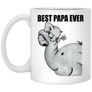 Elephant Coffee Mug Best Papa Ever Elephant 11oz - 15oz White Mug CustomCat