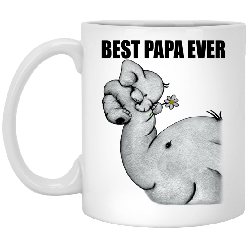 Elephant Coffee Mug Best Papa Ever Elephant 11oz - 15oz White Mug CustomCat