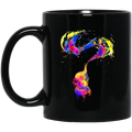 Elephant Coffee Mug Colorful Cute Baby Elephant Drawing Spaying Water Baby Elephant Playing 11oz - 15oz Black Mug CustomCat