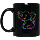 Elephant Coffee Mug Colorful Elephant Baby Elephant Led Light Around Elephant Christmas Gift 11oz - 15oz Black Mug CustomCat