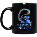 Elephant Coffee Mug Colorful Elephant Drawing Hakuna Matata Expression Colorful Graphic 11oz - 15oz Black Mug CustomCat