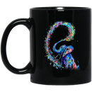 Elephant Coffee Mug Colorful Elephant Drawing Heart Hawaiian Expression Colorful Graphic 11oz - 15oz Black Mug CustomCat