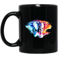 Elephant Coffee Mug Colorful Elephant In Wild Hot And Cold Elephant 11oz - 15oz Black Mug CustomCat