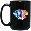 Elephant Coffee Mug Colorful Elephant In Wild Hot And Cold Elephant 11oz - 15oz Black Mug CustomCat