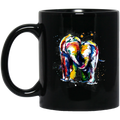 Elephant Coffee Mug Colorful Elephant Walking Baby Elephant Lean On Me Elephant Calf 11oz - 15oz Black Mug CustomCat