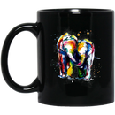 Elephant Coffee Mug Colorful Elephant Walking Baby Elephant Lean On Me Elephant Calf 11oz - 15oz Black Mug CustomCat