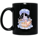 Elephant Coffee Mug Cute Baby Elephant Bathing Enjoy Elephant In Bathtub Spraying Water 11oz - 15oz Black Mug CustomCat