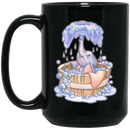 Elephant Coffee Mug Cute Baby Elephant Bathing Enjoy Elephant In Bathtub Spraying Water 11oz - 15oz Black Mug CustomCat