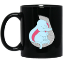 Elephant Coffee Mug Cute Baby Elephant Sleep On Trunk White Elephant Big Ears Elephant 11oz - 15oz Black Mug CustomCat