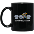 Elephant Coffee Mug Dare To Be Yourself Cute Mediocre And Striking Elephant Autism Awareness 11oz - 15oz Black Mug CustomCat