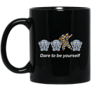 Elephant Coffee Mug Dare To Be Yourself Cute Mediocre And Striking Elephant Autism Awareness 11oz - 15oz Black Mug CustomCat