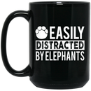 Elephant Coffee Mug Easily Ditracted By Elephants 11oz - 15oz Black Mug CustomCat